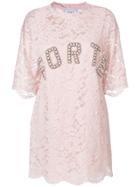 Forte Dei Marmi Couture Lace T-shirt Dress - Pink & Purple