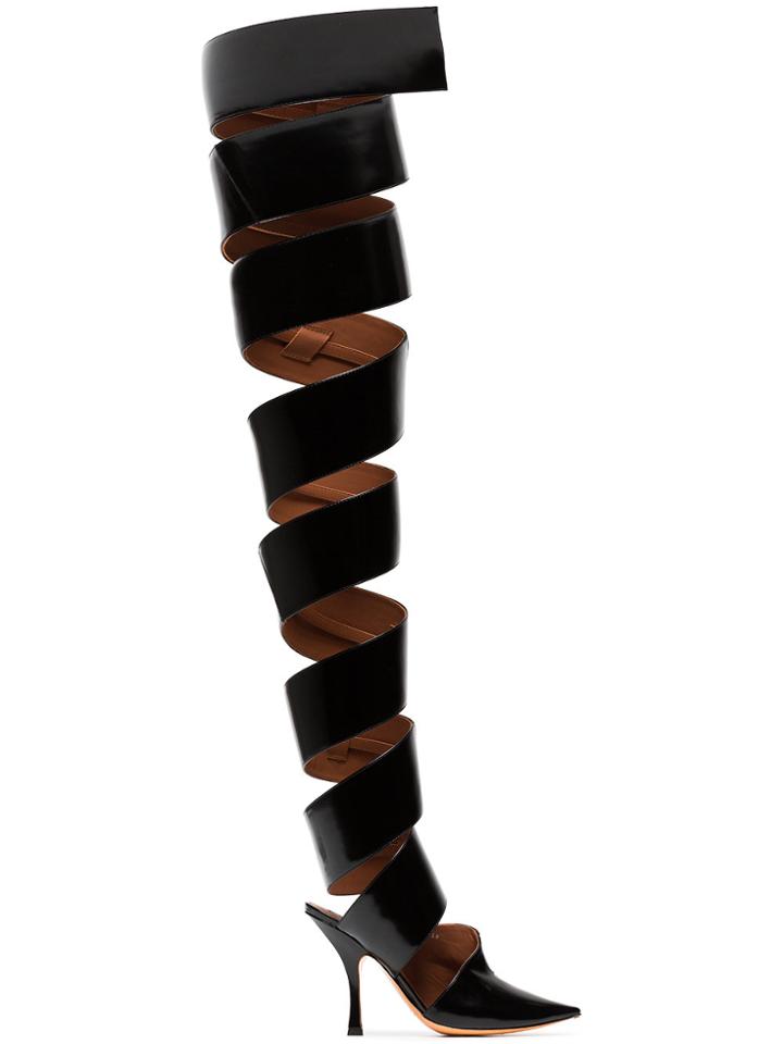 Y / Project Black Spiral 110 Patent Leather Boots