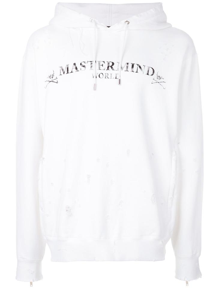 Mastermind World Front Printed Hoodie - White