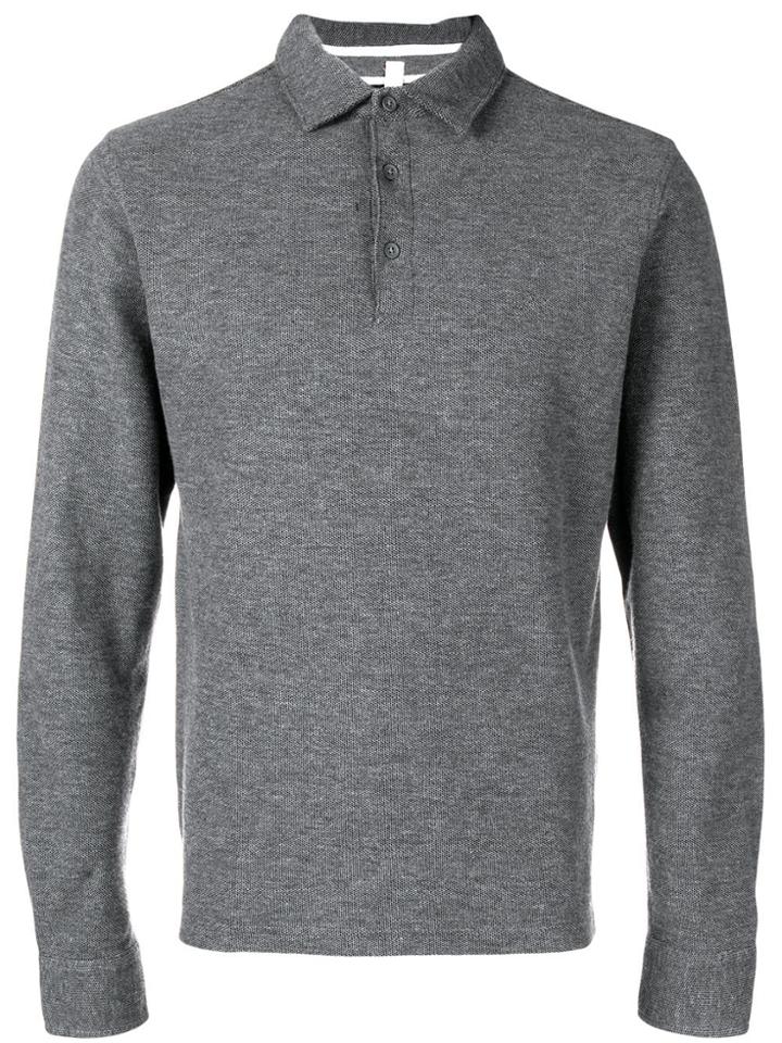 Sun 68 Long-sleeved Polo Shirt - Grey