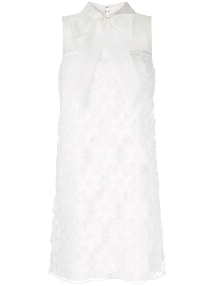 Paule Ka Pussy Bow Lace Dress - White