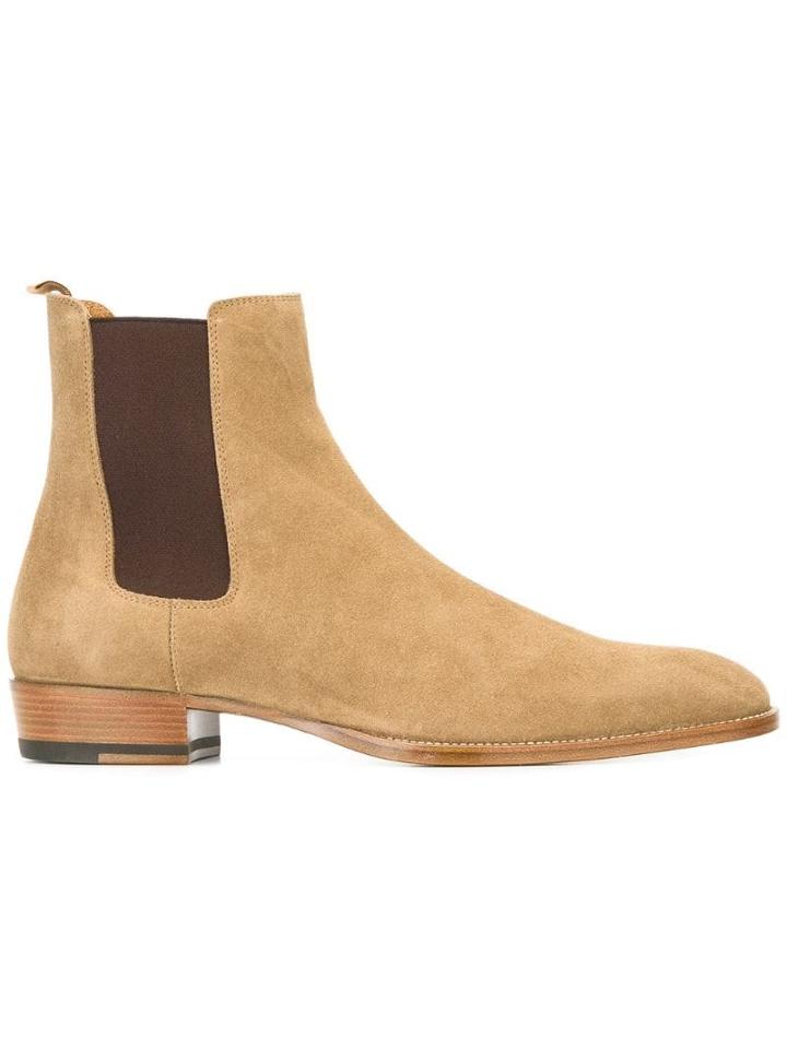 Saint Laurent Wyatt Chelsea Boots - Neutrals