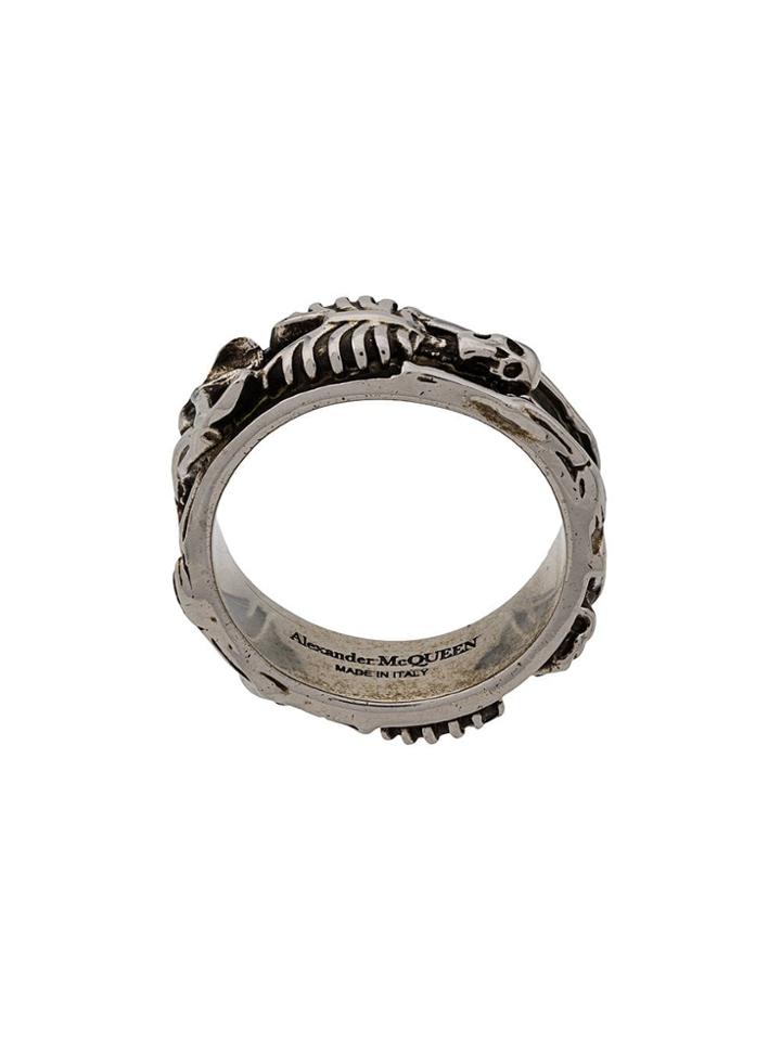 Alexander Mcqueen Dancing Skeleton Ring - Silver