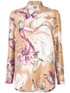 Floral Print Shirt - Women - Silk - 42, Nude/neutrals, Silk, Fausto Puglisi