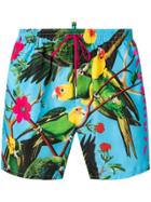 Dsquared2 Tropical Print Swim Shorts - Blue