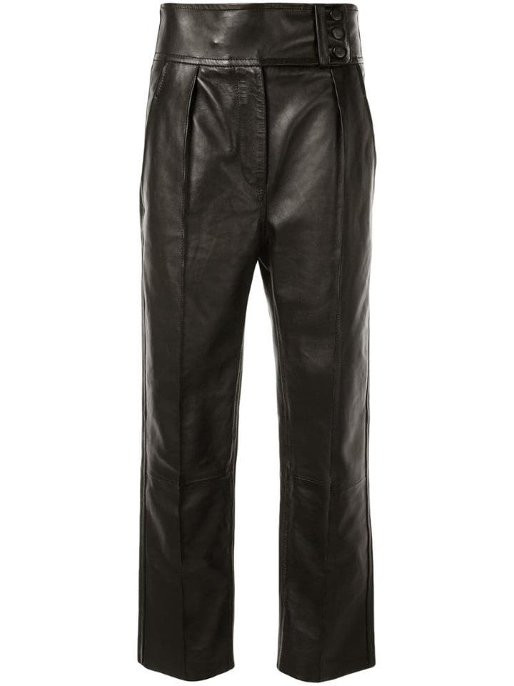 Petar Petrov Hira High-rise Leather Trousers - Black
