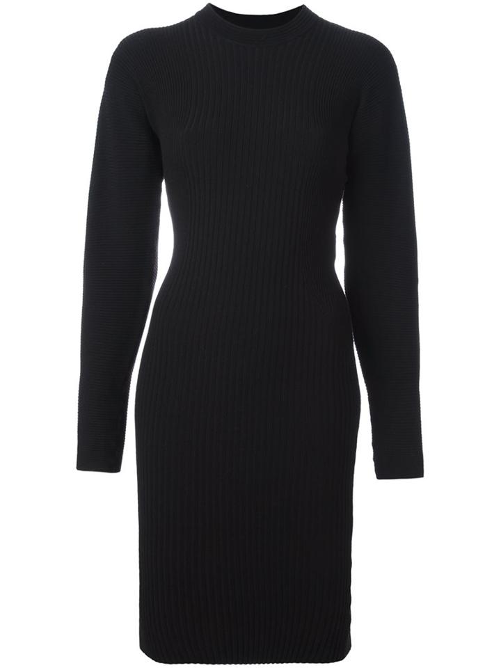 Mugler Ribbed Fitted Dress