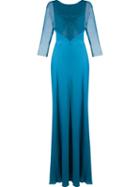Emannuelle Junqueira Sheer Panel Party Dress, Women's, Size: 40, Blue, Cotton/polyamide