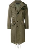 Alexander Mcqueen Embroidered Back Oversized Parka - Green