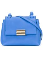 Salvatore Ferragamo Flap Shoulder Bag, Women's, Blue, Calf Leather