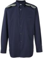 Comme Des Garçons Shirt Shoulder Appliqué Detail Shirt, Men's, Size: Xl, Blue, Cotton/polyester