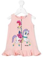 Moschino Kids - Carousel Print Dress - Kids - Cotton/spandex/elastane - 6-9 Mth, Pink/purple