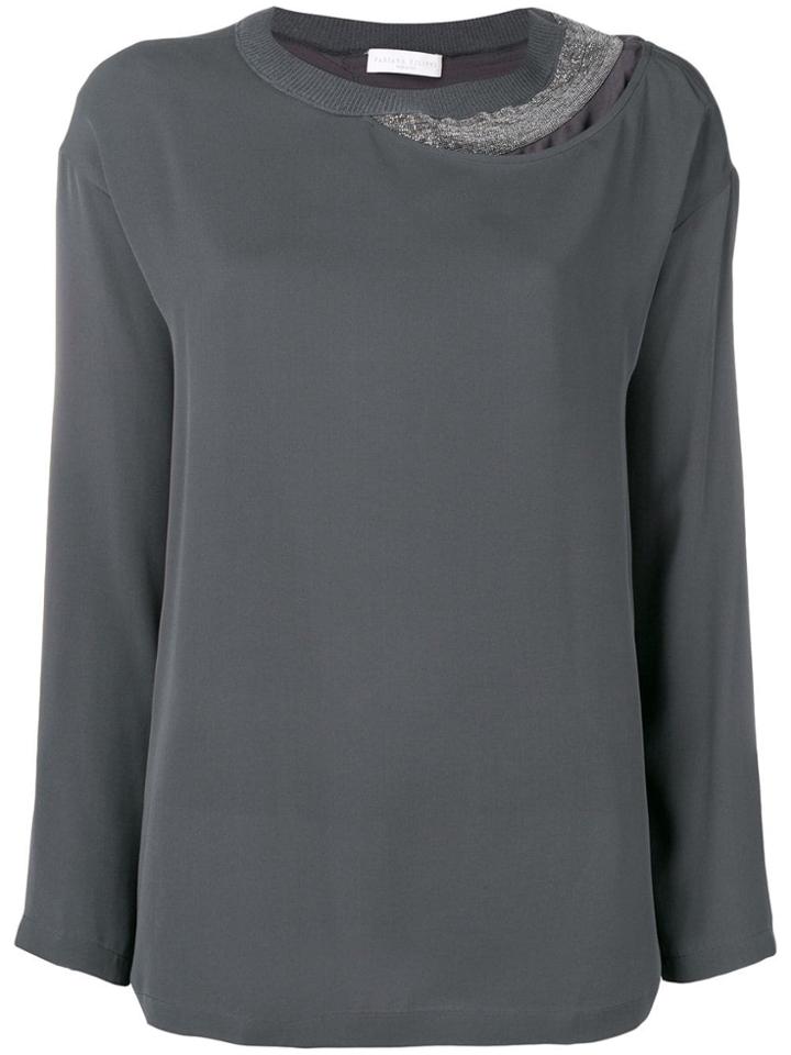 Fabiana Filippi Embellished Detail Blouse - Grey