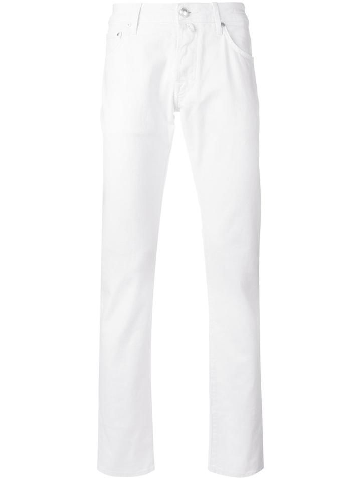 Jacob Cohen Slim-cut Jeans, Men's, Size: 36, White, Cotton/spandex/elastane