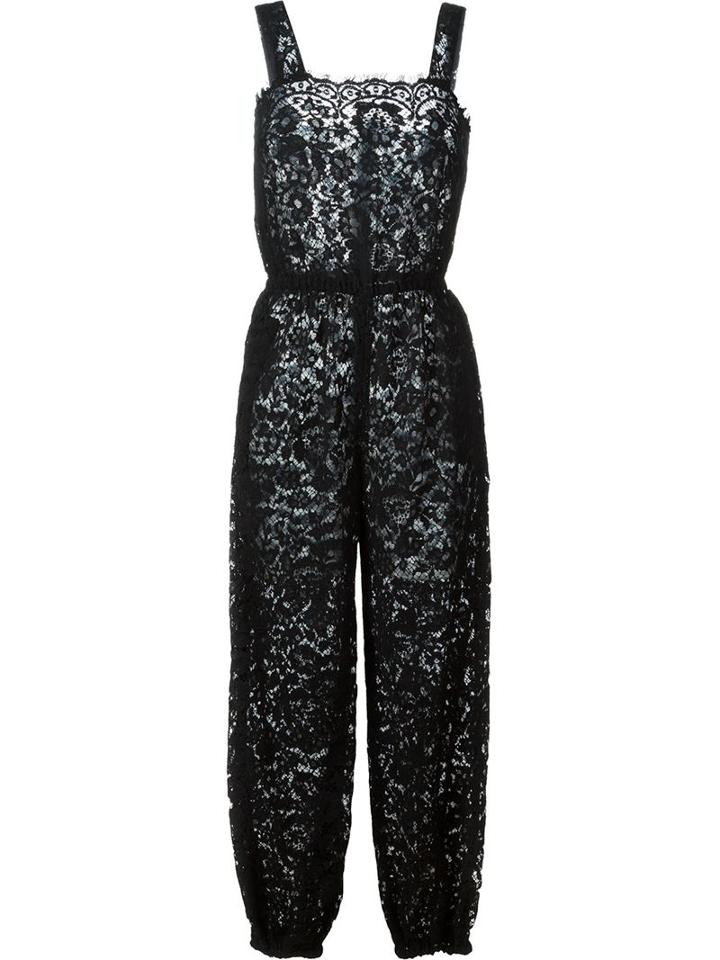 Dolce & Gabbana Lace Jumpsuit, Women's, Size: 44, Black, Viscose/polyamide/cotton