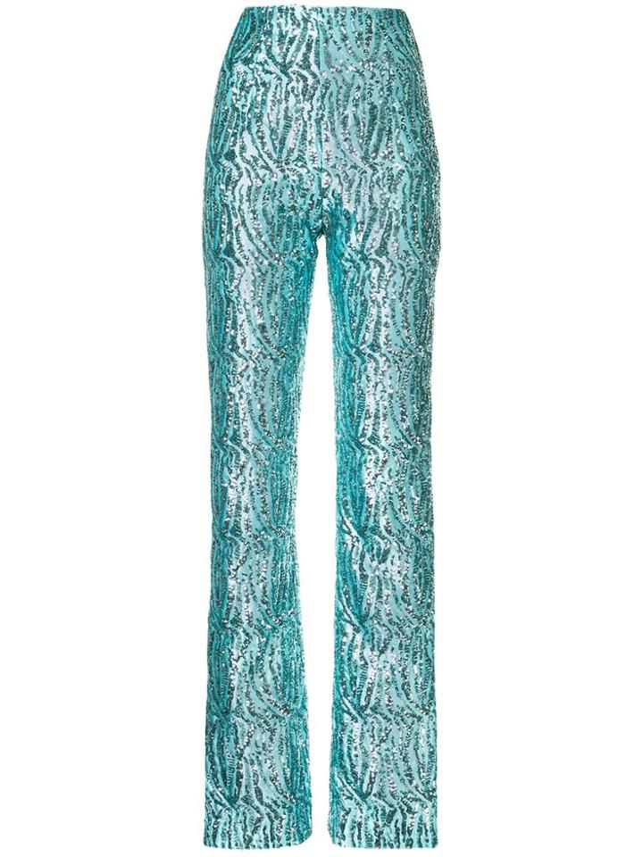16arlington High Waisted Embellished Trousers - Blue