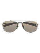 Dita Eyewear Embossed Aviator Sunglasses - Slv-grn