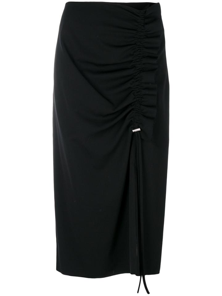 Cédric Charlier Ruched Frill Detail Skirt - Black