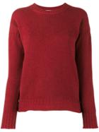 Alexandra Golovanoff Burgundy Ribbed Cashmere Jumper - Red