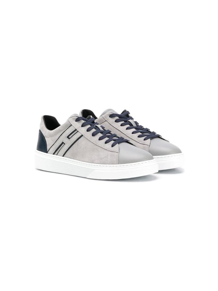 Hogan Kids Colour Block Logo Sneakers - Grey