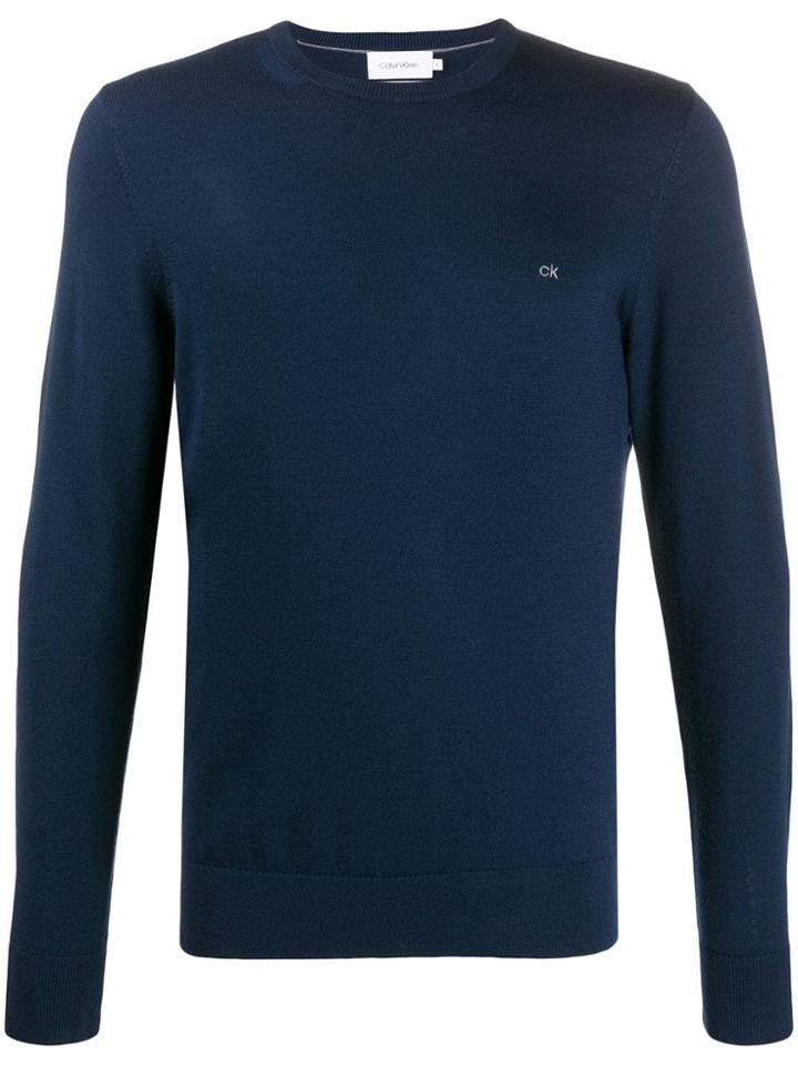 Calvin Klein Logo Embroidery Jumper - Blue