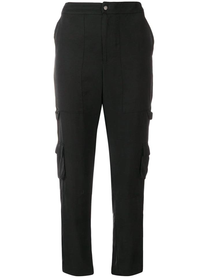 Gold Hawk Cropped Cargo Trousers - Black