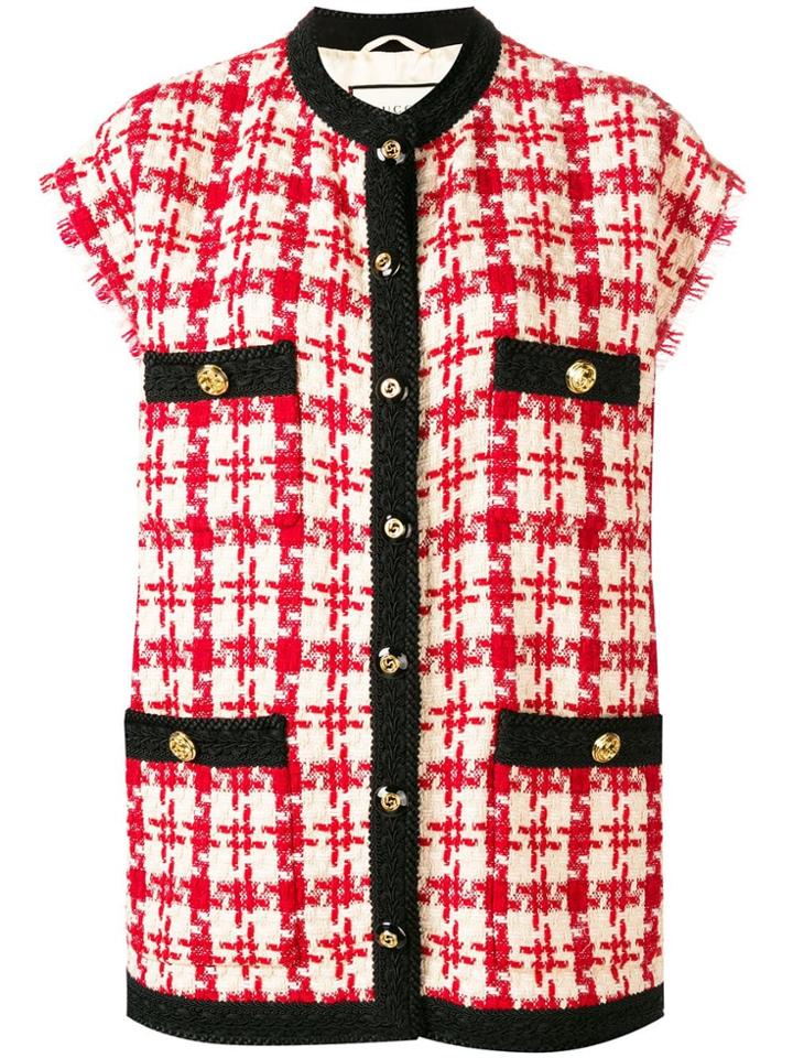 Gucci Knitted Sleeveless Jacket - White