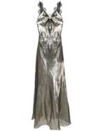 Maria Lucia Hohan Lace-up Lurex Dress - Metallic