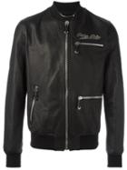 Philipp Plein Different Bomber Jacket, Men's, Size: Large, Black, Sheep Skin/shearling/viscose
