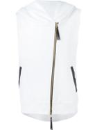 Unconditional Hooded Biker Vest, Men's, Size: Large, White, Cotton