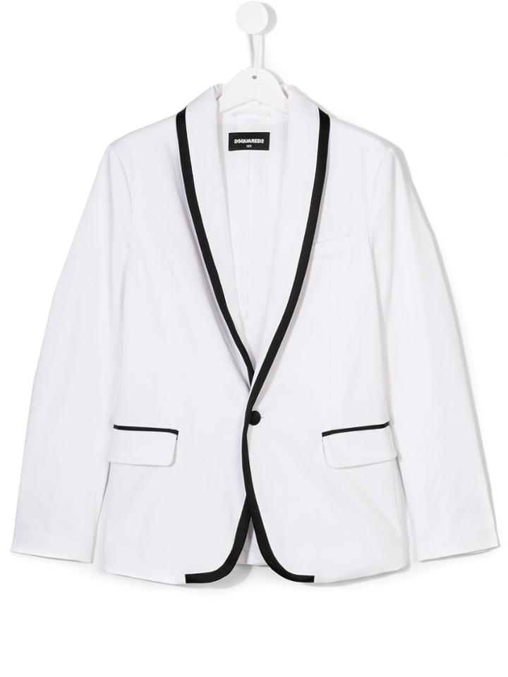 Dsquared2 Kids Contrast Trim Blazer - White
