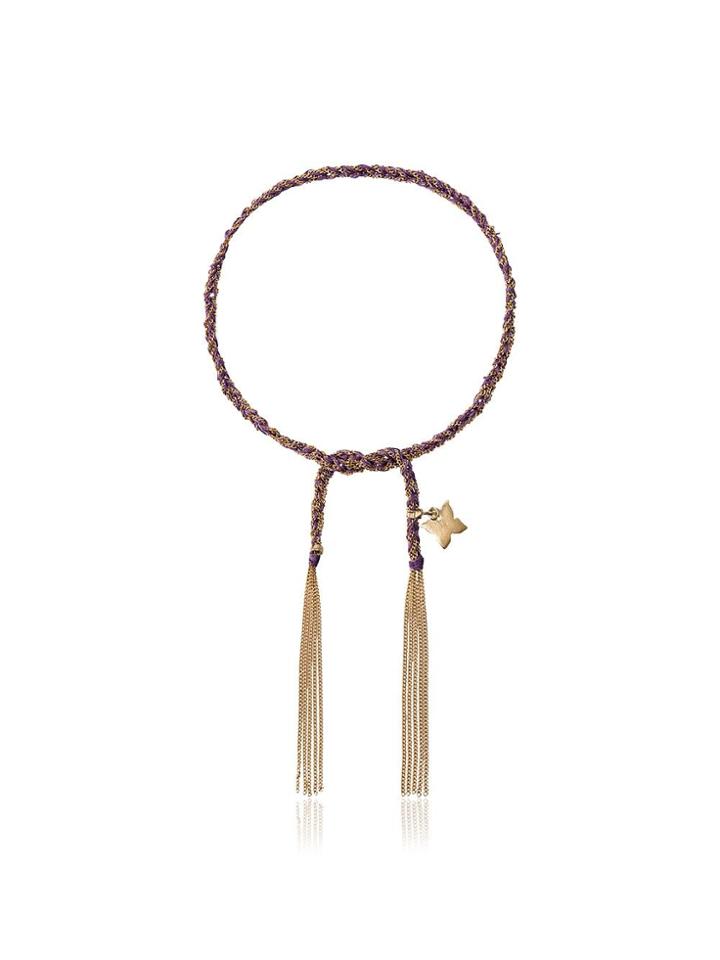 Carolina Bucci Purple Freedom Charm Yellow Gold Bracelet - Pink