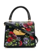 Dolce & Gabbana Floral Print Tote Bag - Black