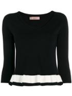 Twin-set Contrasting Stripe Jumper - Black