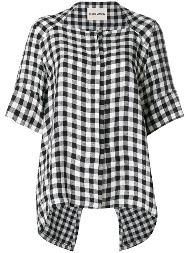Henrik Vibskov Gingham Asymmetric Shirt - White