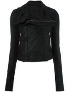 Rick Owens Classic Biker Jacket, Women's, Size: 40, Black, Cotton/linen/flax/viscose/lamb Nubuck Leather
