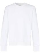 Thom Browne Tricolour Back Stripe Cotton Sweatshirt - White