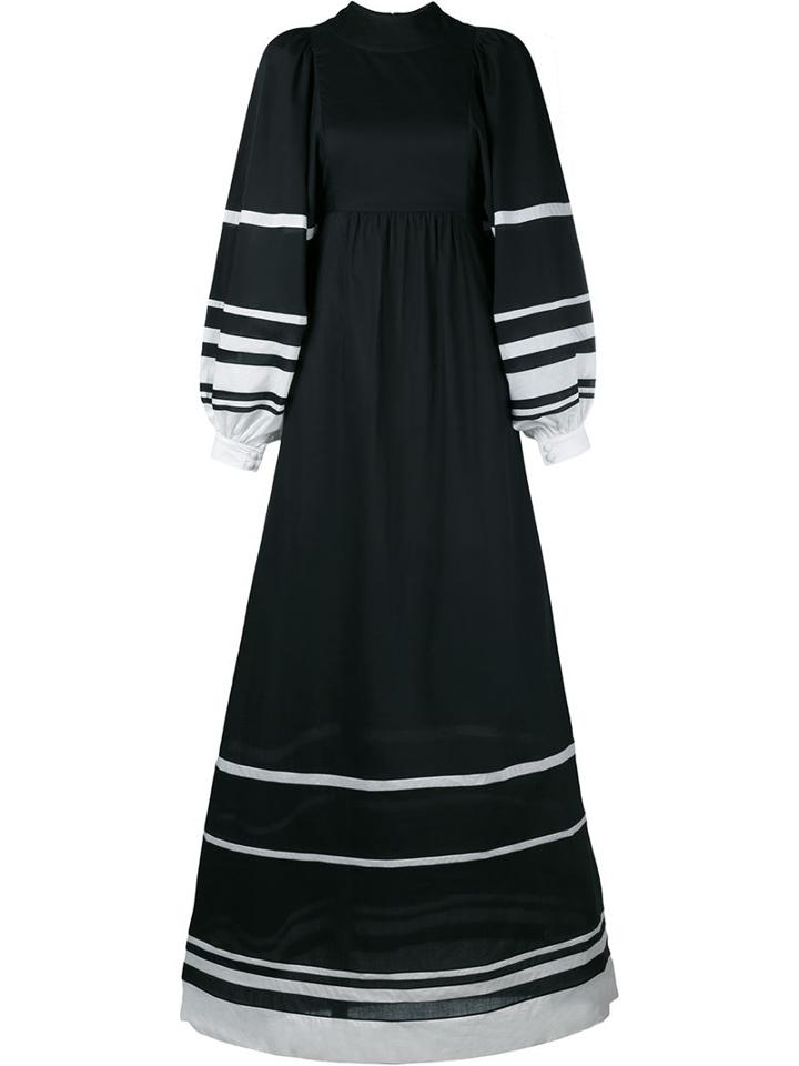 Vika Gazinskaya Striped Cotton Maxi Dress