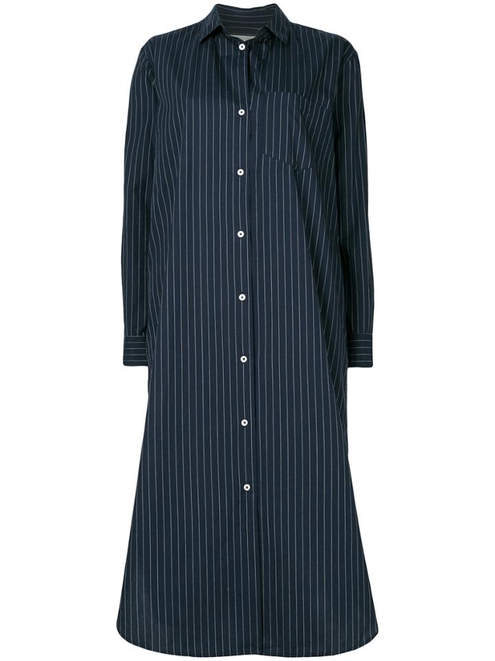 Les Coyotes De Paris Pinstripe Shirt Dress - Blue