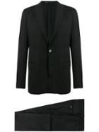 Bagnoli Sartoria Napoli Fine Knit Textured Suit - Black