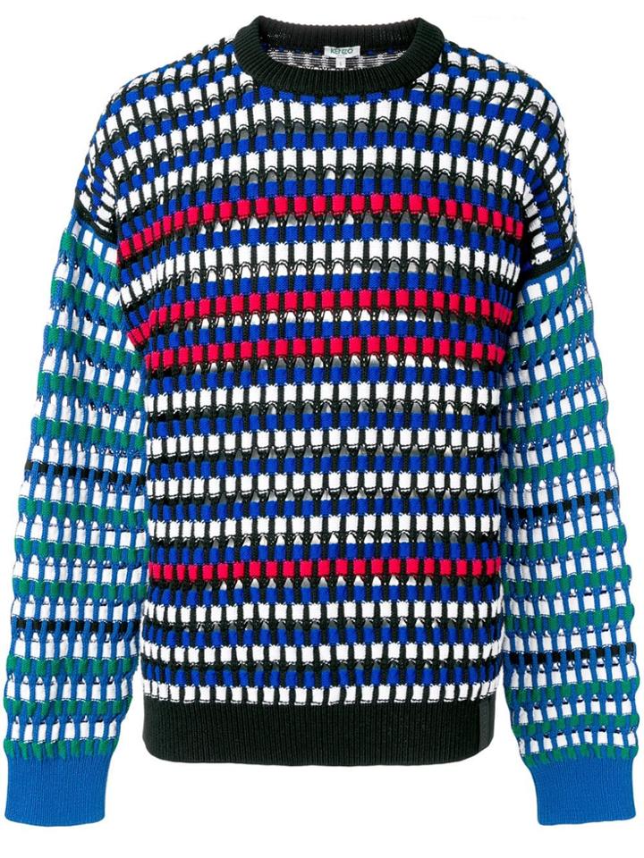 Kenzo Patterned Knit Sweater - Blue