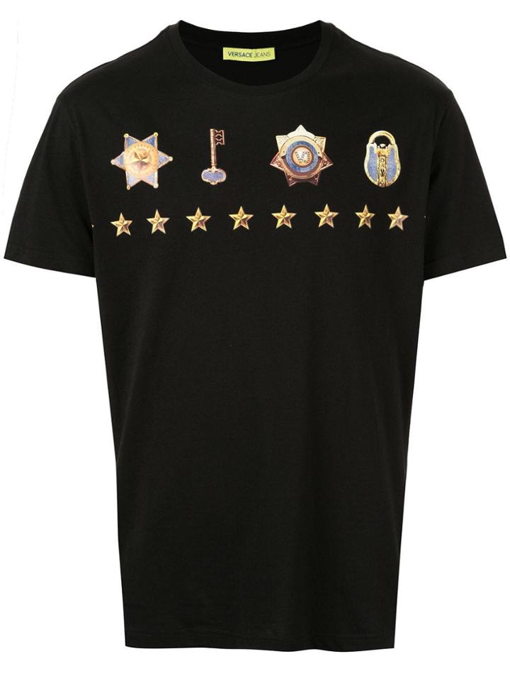 Versace Jeans Lock And Key Print T-shirt - Black