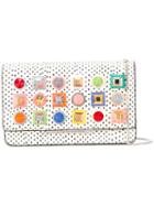 Fendi - Spotted Embellished Shoulder Bag - Women - Calf Leather/acrylic - One Size, Women's, White, Calf Leather/acrylic
