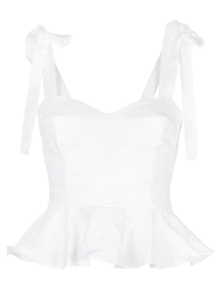 Reformation Kassi Peplum Hem Top - White