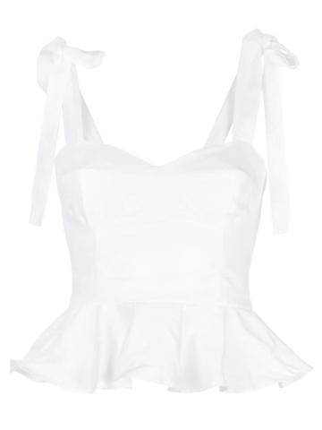 Reformation Kassi Peplum Hem Top - White