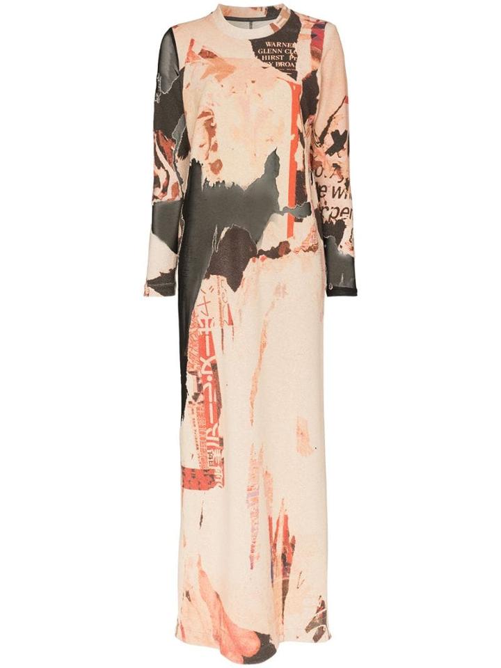 Marques'almeida Collage Print Maxi Dress - Brown