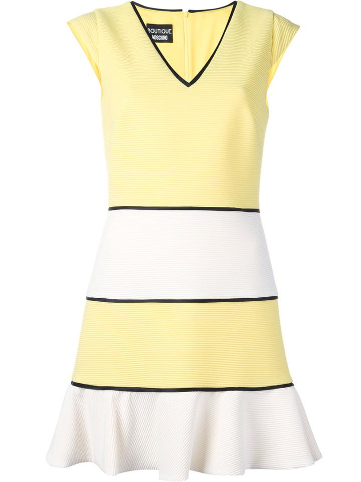 Boutique Moschino Striped Dress, Women's, Size: 46, Yellow/orange, Cotton/polyamide/spandex/elastane/acetate