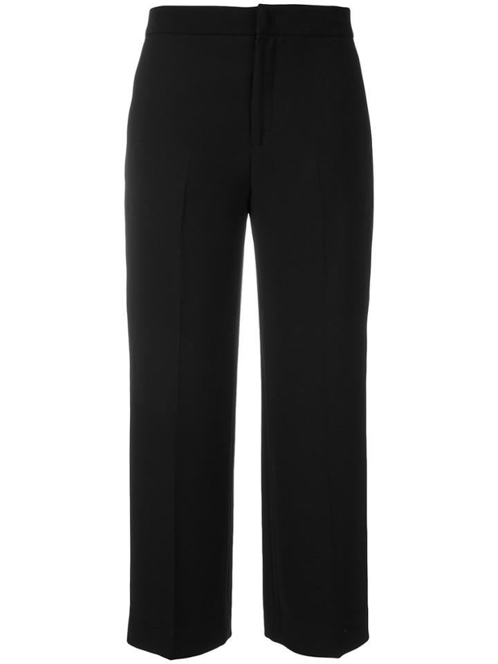 Pt01 Cropped Wide Leg Trousers - Black