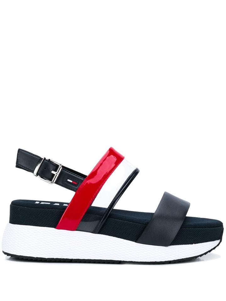 Tommy Hilfiger Logo Stripe Sandals - Blue