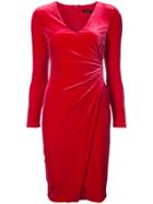 Black Halo Ruched Detail Fitted Dress - Red